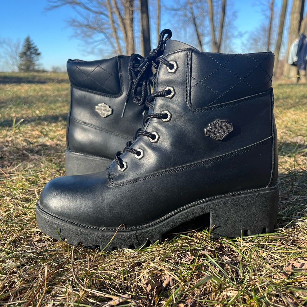 NWOB Vintage 90s Harley-Davidson Lace Up Boots 🖤🧡